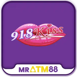 Promotional image for the MrATM88 platform featuring the popular 918Kiss slot game logo and mobile interface.