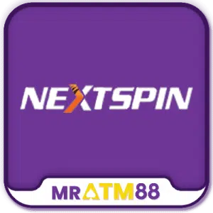 Promotional banner for the MrATM88 platform featuring a selection of Nextspin slot games and the provider's logo.
