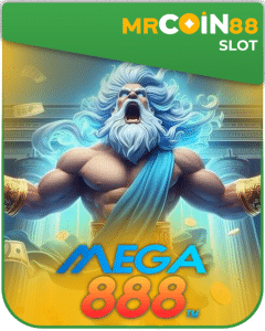 Promotional image for the MrCoin88 platform featuring the popular Mega888 slot game lobby and logo.
