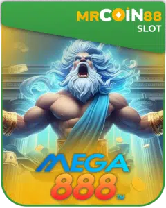 Promotional image for the MrCoin88 platform featuring the popular Mega888 slot game lobby and logo.