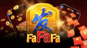 Promotional image for the MRATM88 "Fa Fa Fa" slot game, featuring an Asian-themed design with gold and lucky symbols.
