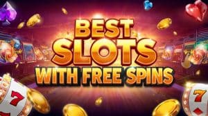 Banner graphic promoting the best slots with free spins and a direct Link Slot Free Credit.