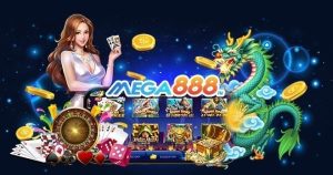 Mega888 slot game graphic with dragon and cards, ideal for players claiming Free Credit No Deposit Mega888.