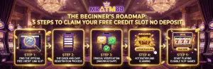 The Beginner's Roadmap: 5 steps to claim your free credit slot no deposit. Find the free credit link slot, register, verify, claim, and play at MRATM88.