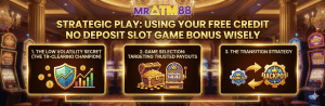 Strategic play guide using your free credit no deposit slot game bonus wisely: Low Volatility (TR-Clearing), Game Selection, and Transition Strategy at MRATM88