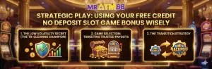 Strategic play guide using your free credit no deposit slot game bonus wisely: Low Volatility (TR-Clearing), Game Selection, and Transition Strategy at MRATM88