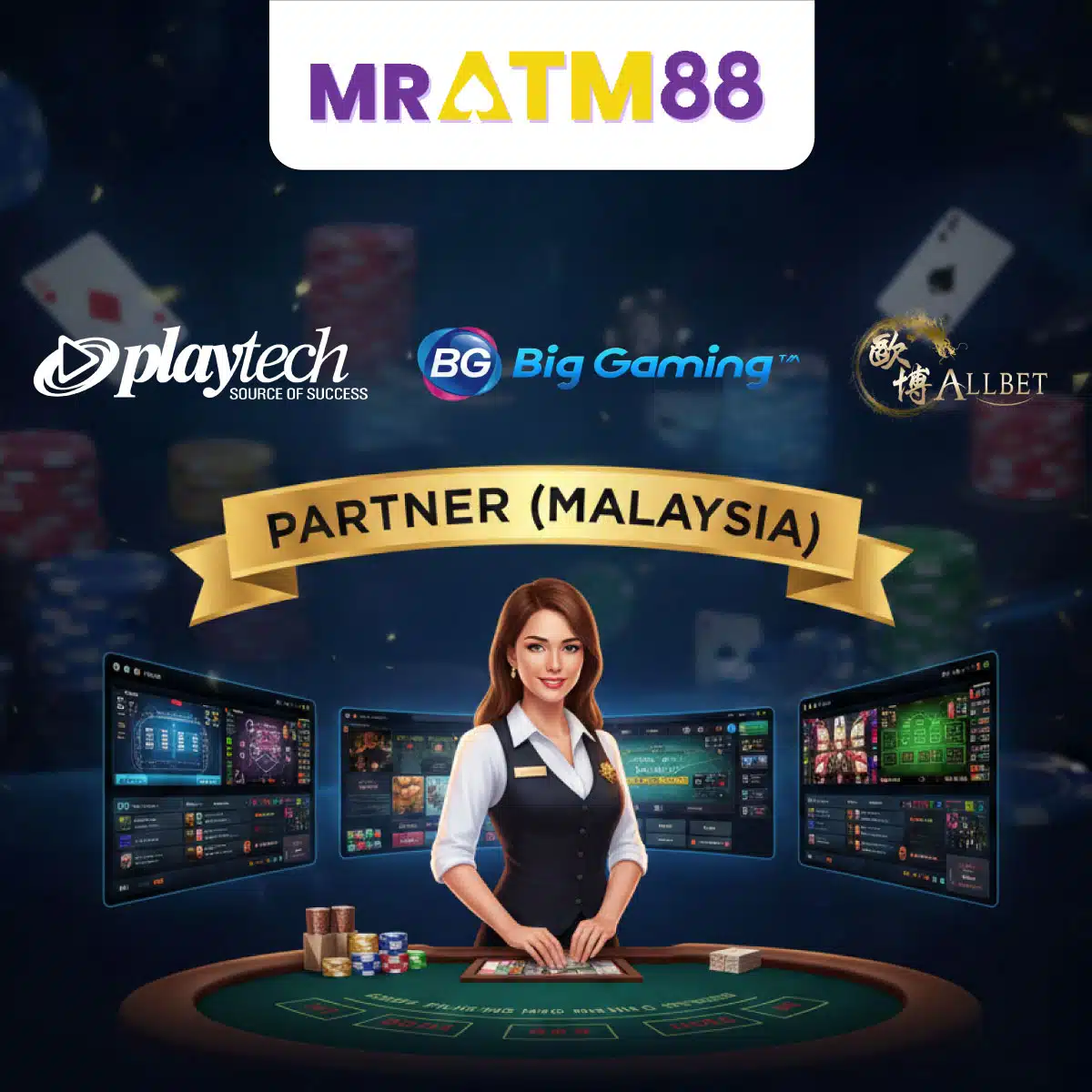 MRATM88 Live Casino Official Partners: Playtech, Big Gaming BG, Allbet, WM Casino, Yeebet, eBET, Skywind Group