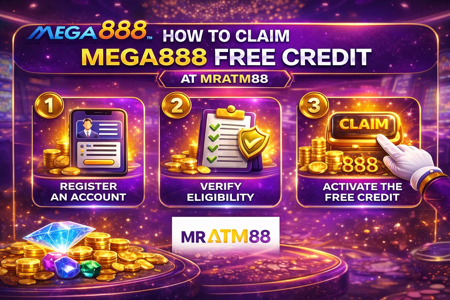 How to claim mega888 free credit