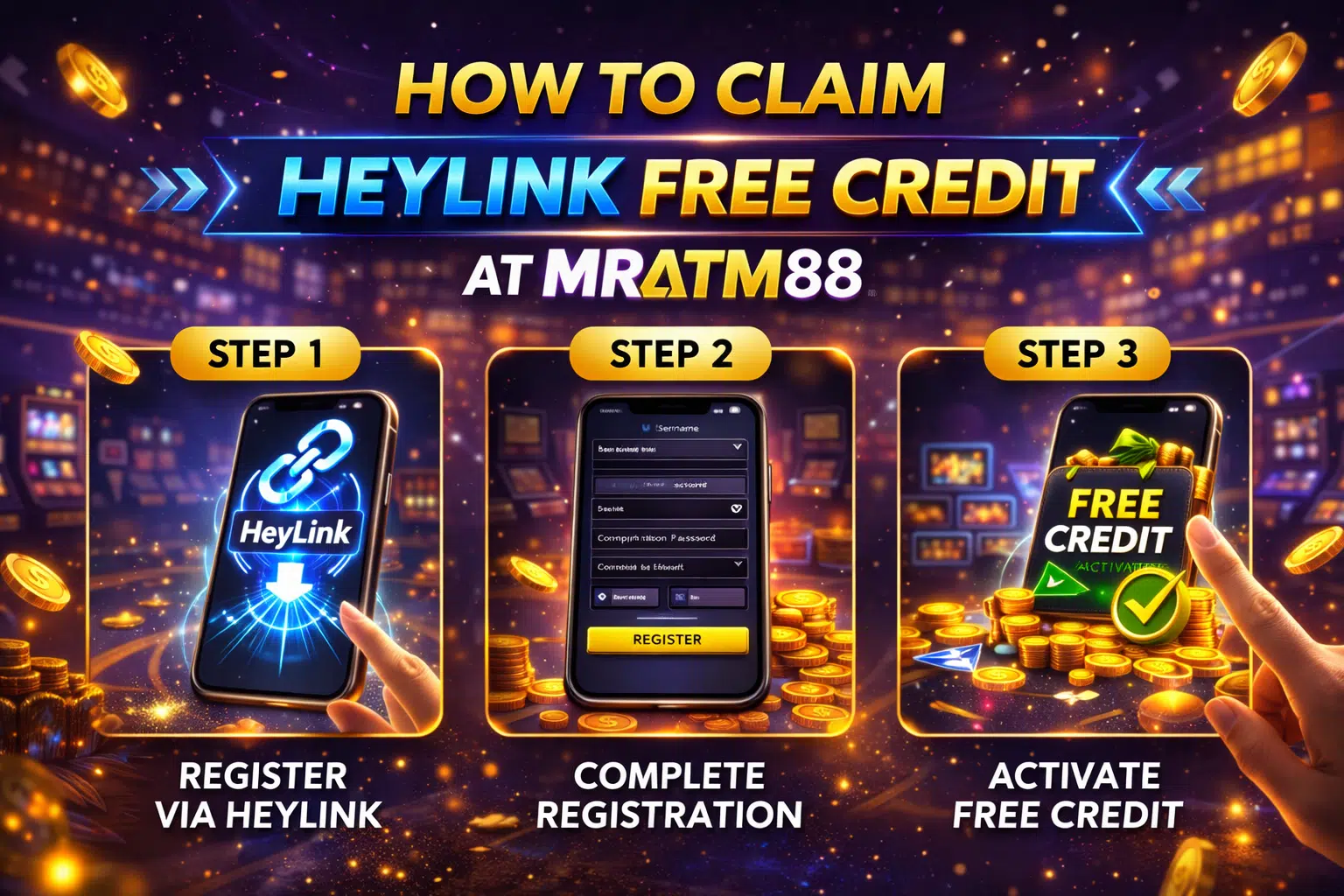 How to claim heylink free credit guide at mratm88