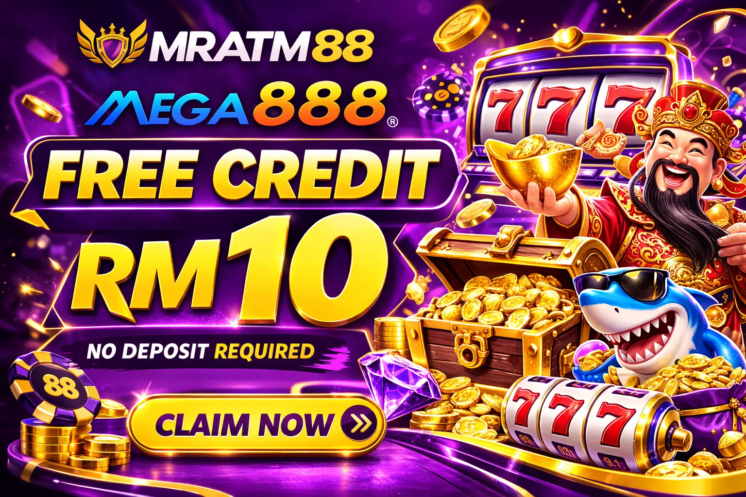 mega888 free credit rm10 at mratm88